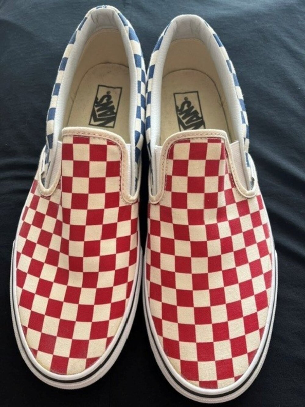 Vans Slip On Pro Ultra Cush Red White Blue Classic Checker Checkerboard